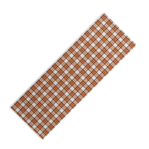 Ninola Design Rustic Geometric Checks Rust Yoga Mat