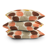 Pillow - Watercolor Dots Pink Green Ochre By Pauline Stanley