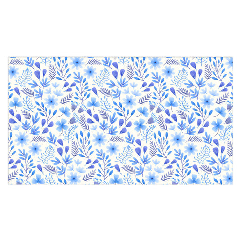 Pimlada Phuapradit Blue and White Floral 062401 Tablecloth