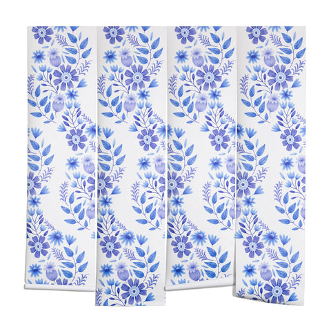 Pimlada Phuapradit Blue and White Floral 062402 Wall Mural