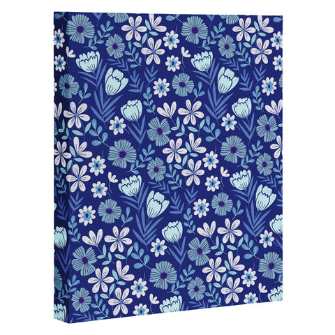 Pimlada Phuapradit Blue and White Floral 2471 Art Canvas