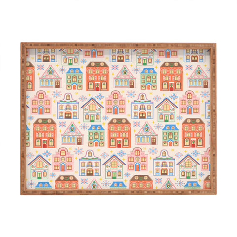 Pimlada Phuapradit Festive Houses Rectangular Tray