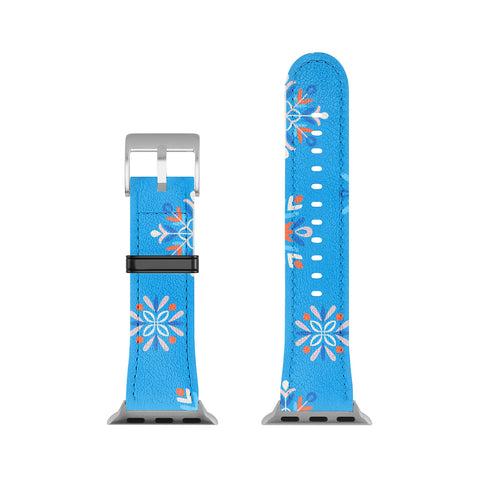 Pimlada Phuapradit Snowflakes Blue Apple Watch Band