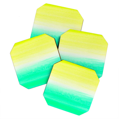 Rebecca Allen When Yellow Met Turquoise Coaster Set