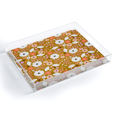 RosebudStudio Autumn flower fields Acrylic Tray