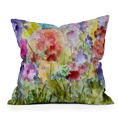 Rosie Brown Fabulous Flowers Outdoor Throw Pillow