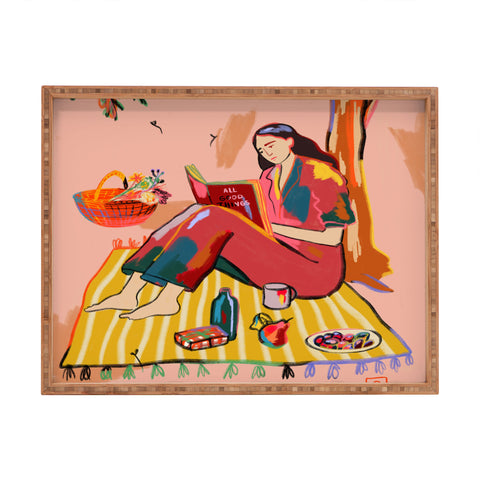 sandrapoliakov AUTUMN PICNIC IN A PARK Rectangular Tray