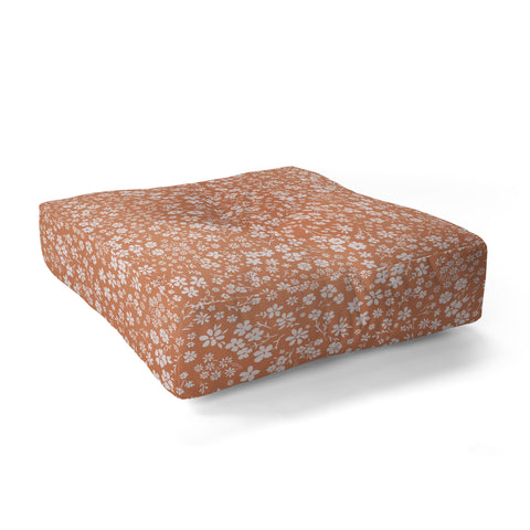 Schatzi Brown Agatha Floral Peach Floor Pillow Square