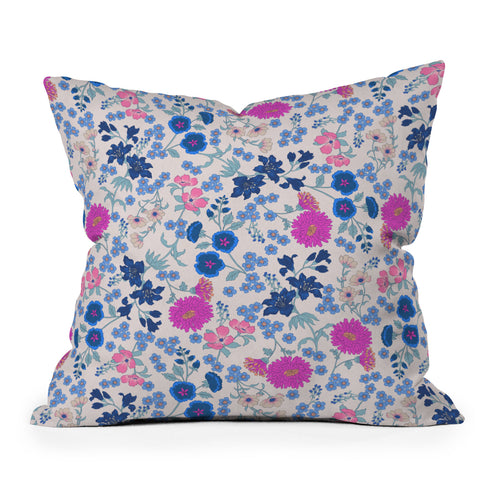 Schatzi Brown Audrey Floral Magenta Throw Pillow