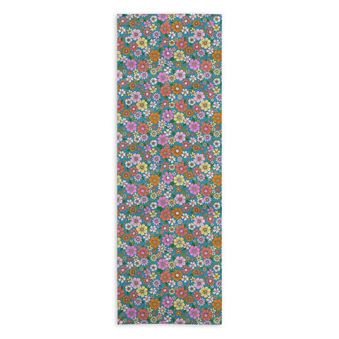 Schatzi Brown Betty Floral Turquoise Yoga Towel