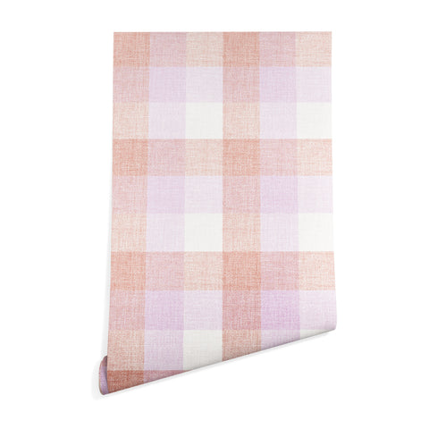 Schatzi Brown Buffalo Plaid Blush Pink Wallpaper