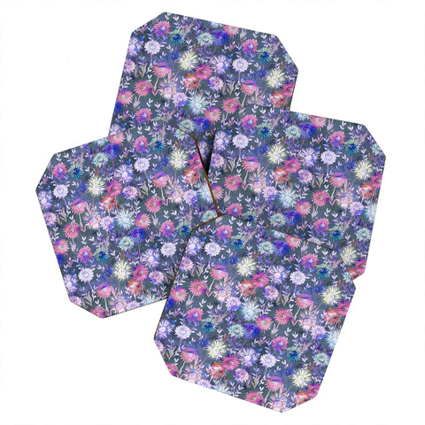 Schatzi Brown Gillian Floral Grey Coaster Set