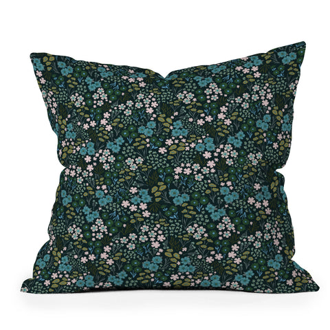 Schatzi Brown Joycelyn Ditsy Green Outdoor Throw Pillow