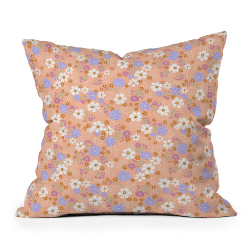 Schatzi Brown Macy Floral Peach Throw Pillow