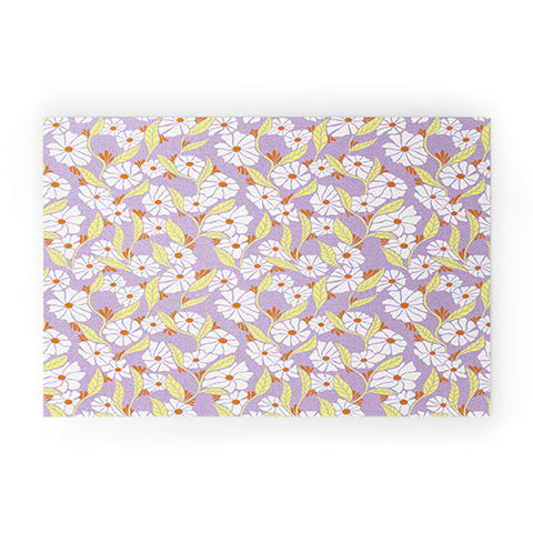 Schatzi Brown Viveta Groovy Floral Lilac Welcome Mat