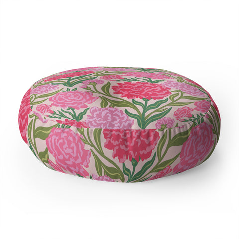Sewzinski Carnations in Pink Floor Pillow Round