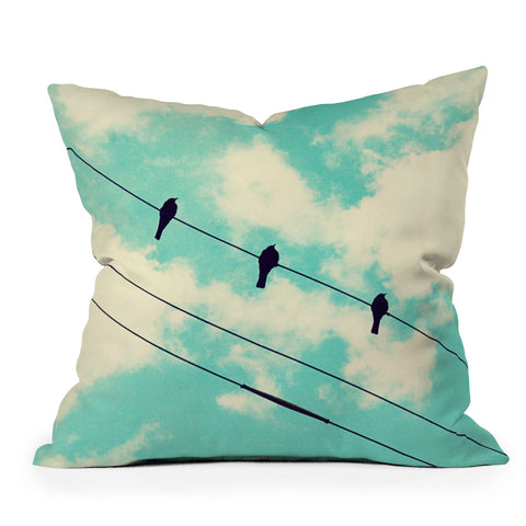 Shannon Clark Three Little Birds Outdoor Throw Pillow