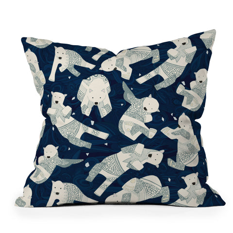 Sharon Turner arctic polar bears Outdoor Throw Pillow