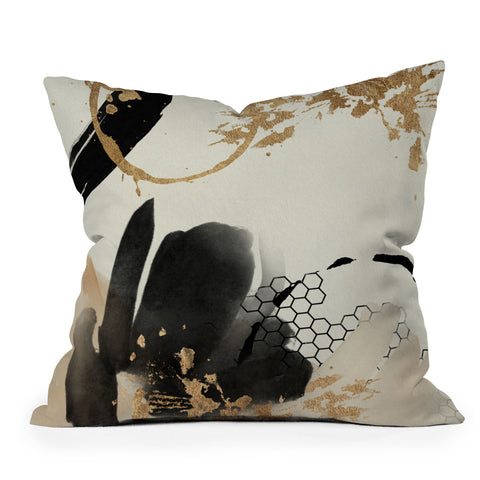 Sheila Wenzel-Ganny Black Ink Abstract Throw Pillow