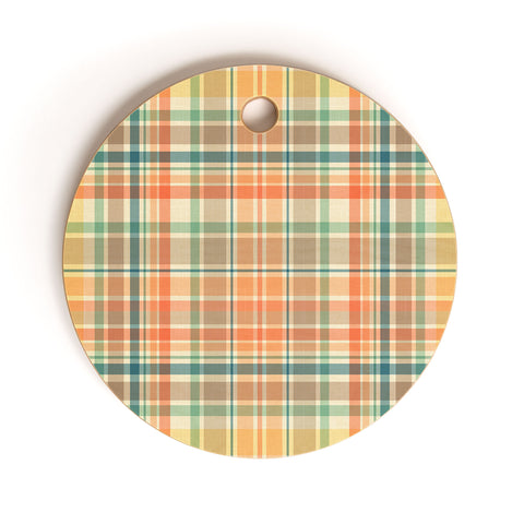 Sheila Wenzel-Ganny Pastel Country Plaids Cutting Board Round