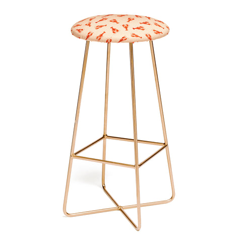 Showmemars Classic Red Lobsters Pattern Bar Stool