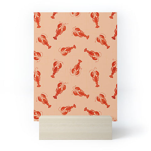 Showmemars Classic Red Lobsters Pattern Mini Art Print