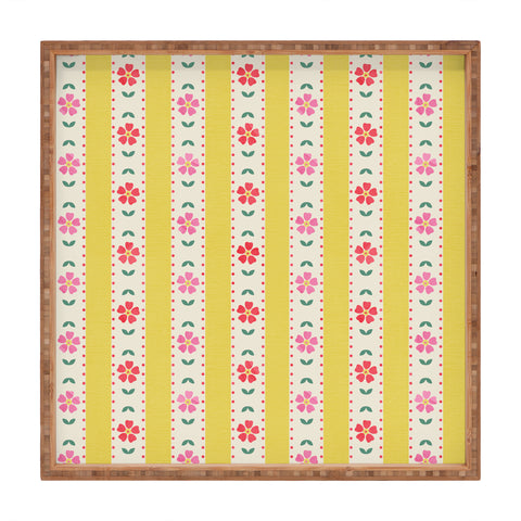 Showmemars Granny Style Vintage Florals Square Tray