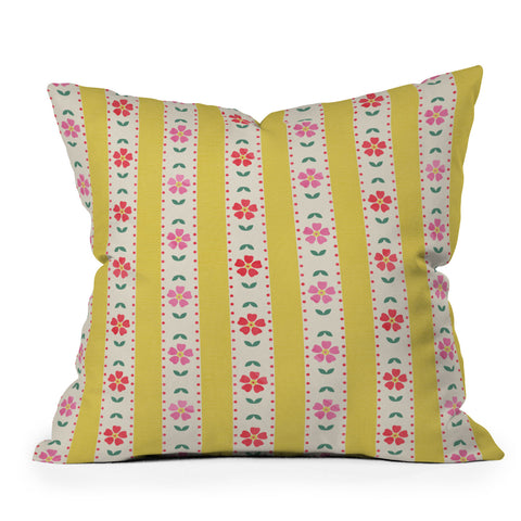 Showmemars Granny Style Vintage Florals Outdoor Throw Pillow
