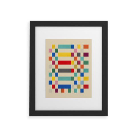 Showmemars Modern Playful Checkered Abstract Framed Art Print