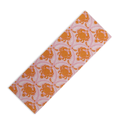 Showmemars Orange Crab On Pink Pattern Yoga Mat