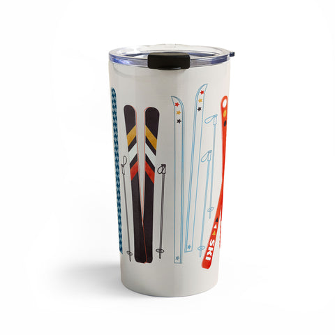 Showmemars Retro Ski Illustration Travel Mug