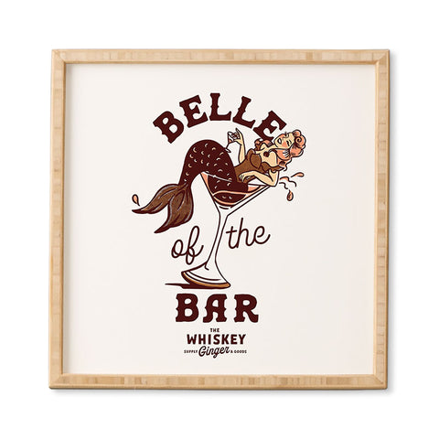 The Whiskey Ginger Belle Of The Bar Pinup Mermaid Framed Wall Art