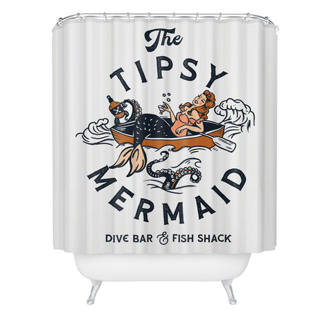 The Whiskey Ginger The Tipsy Mermaid Dive Bar Shower Curtain