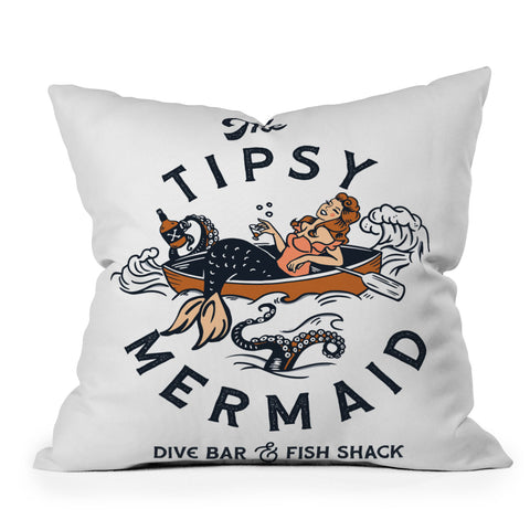 The Whiskey Ginger The Tipsy Mermaid Dive Bar Throw Pillow