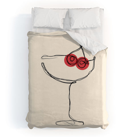 thespacehouse Minimalist Cherry Cosmo Duvet Cover