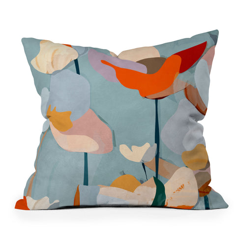 ThingDesign Abstract Art Flowers Outdoor Throw Pillow