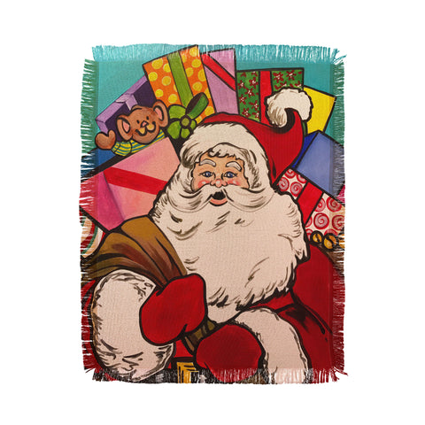 Tina Salazar SANTA CLAUS WITH BOXES Throw Blanket