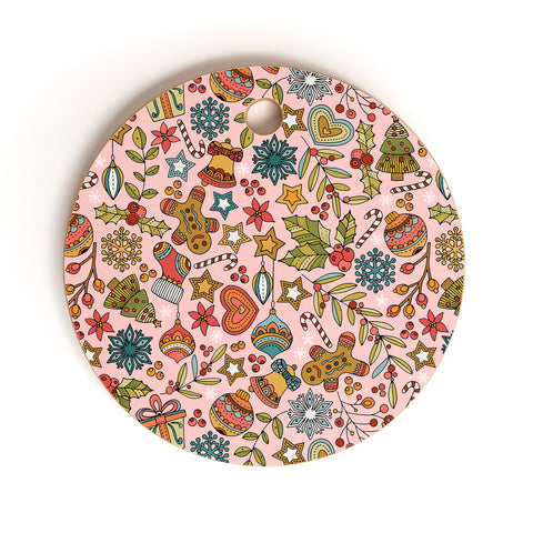 Valentina Ramos Cute Little Christmas pink Cutting Board Round