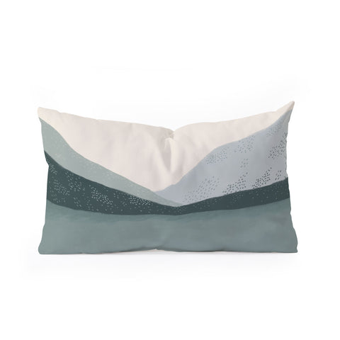 Viviana Gonzalez Minimal Patterned Mountains 01 Oblong Throw Pillow