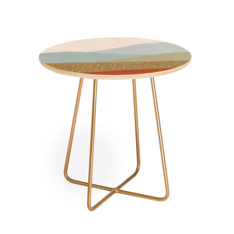 Viviana Gonzalez Minimal Patterned Mountains 2 Round Side Table