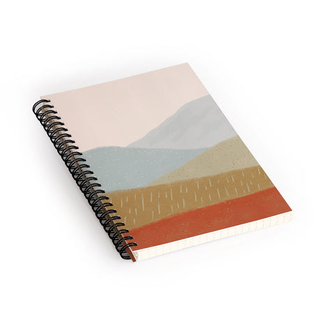 Viviana Gonzalez Minimal Patterned Mountains 2 Spiral Notebook