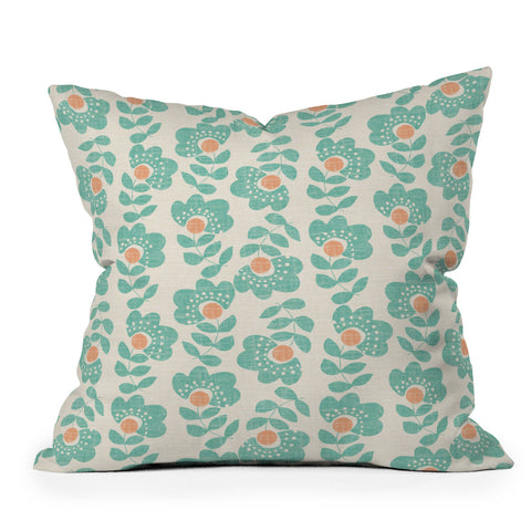 Wendy Kendall Lovisa Aqua Outdoor Throw Pillow