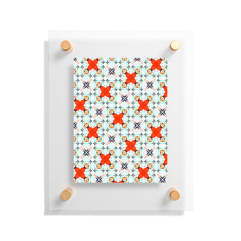 83 Oranges Blue Mint and Red Pop Floating Acrylic Print