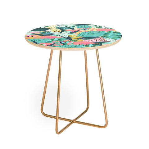 83 Oranges Flamingo Tropical Round Side Table