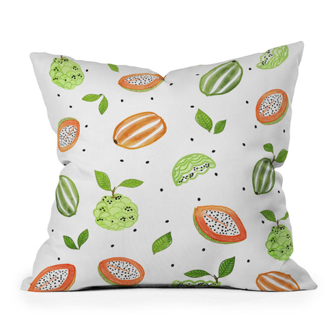 83 Oranges Papaya And Custard Apple Throw Pillow