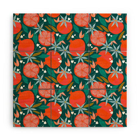 83 Oranges Summer Pomegranate Wood Wall Mural