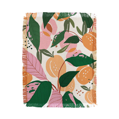 83 Oranges The Peach Garden Vintage Throw Blanket