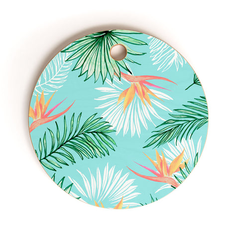 83 Oranges Tropic Palm Cutting Board Round