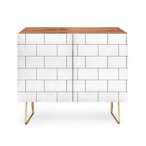 83 Oranges White Brick Imperfection Credenza