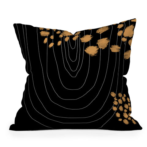 Aleeya Jones Black Gold Throw Pillow